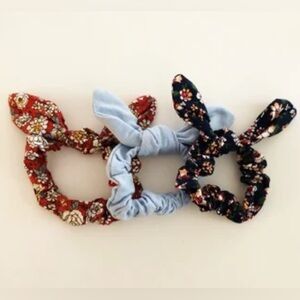 Bunny Ears Scrunchie Set for All Ages Ponytail Holders Floral Scrunchies NEW